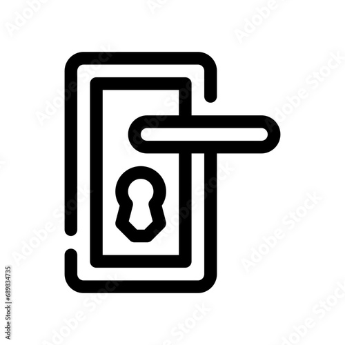 door lock line icon