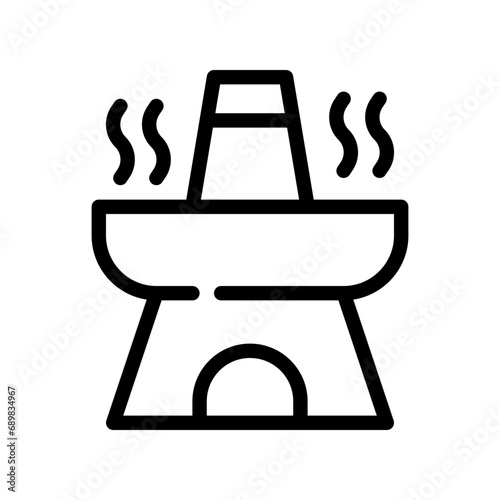 hot pot line icon