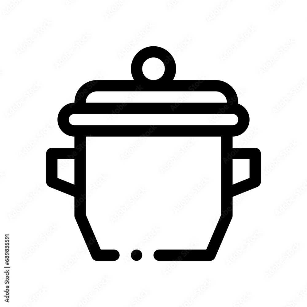 Naklejka premium saucepan line icon