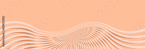 Abstract modern Peach Fuzz color of the year 2024 background with rays. Luxury long backdrop. Geometric art digital screen. Poster, banner. wallpaper. Presentation card. Copy space. Cover design. Ads