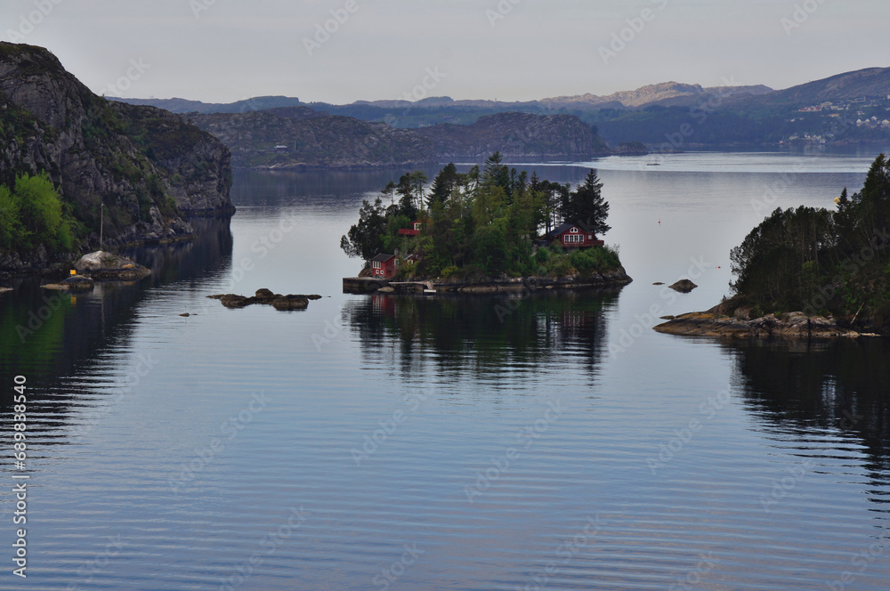 Hjeltefjorden leading to Bergen, Vestland County, Norway