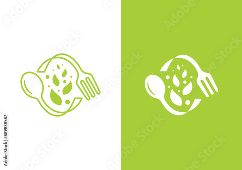 fork and spoon logo design. icon symbol for health restaurant food	
