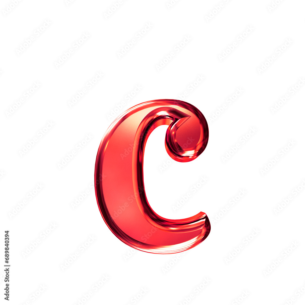 Fototapeta premium Red symbol with bevel. letter c