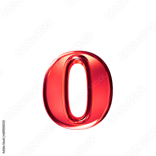 Red symbol with bevel. letter o