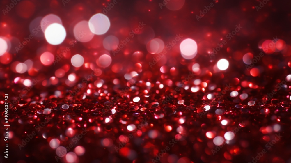 Blurred bokeh red banner backdrop. empty space for text or logo - AI Generative