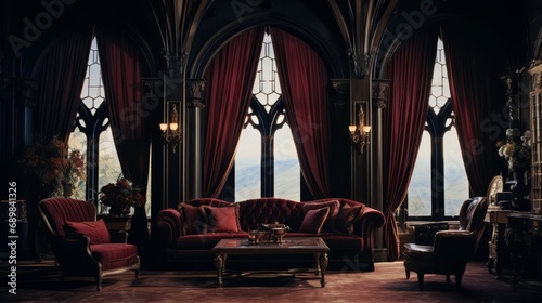 Living room in a Gothic style © PixelPaletteArt