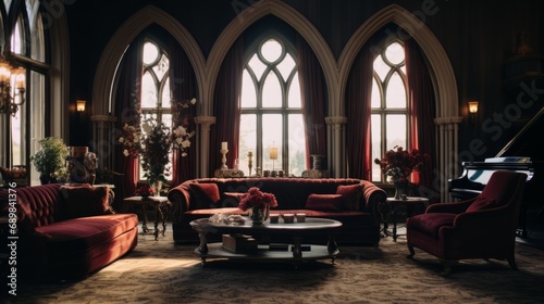 Living room in a Gothic style