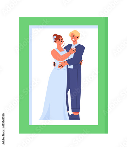 Family photo in frame vector concept