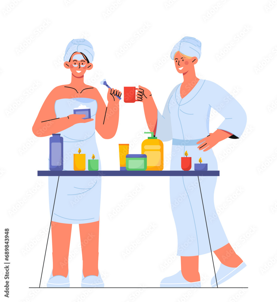 Female friends vector scene Female friends vector scene