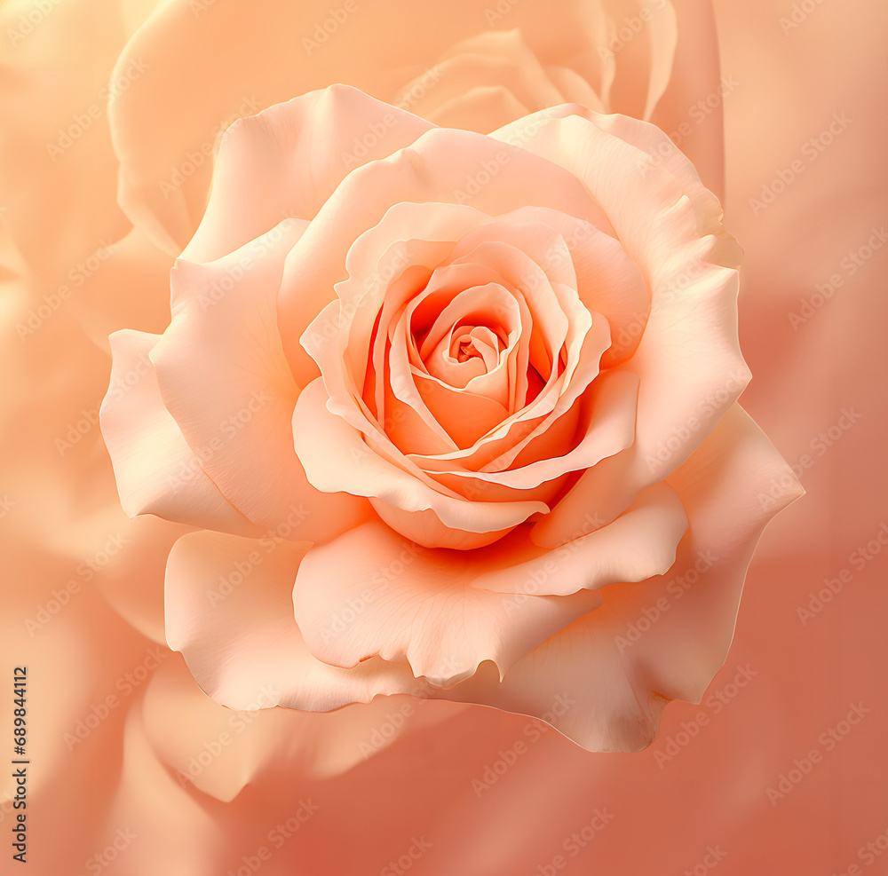  Gift for Valentine day, close up of pastel  romantic  rose on light background.