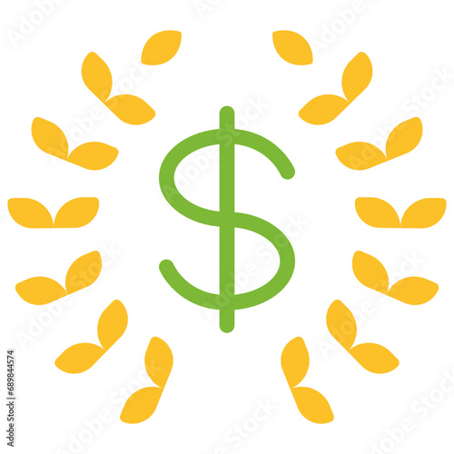 Dollar Sign With Wreath Icon