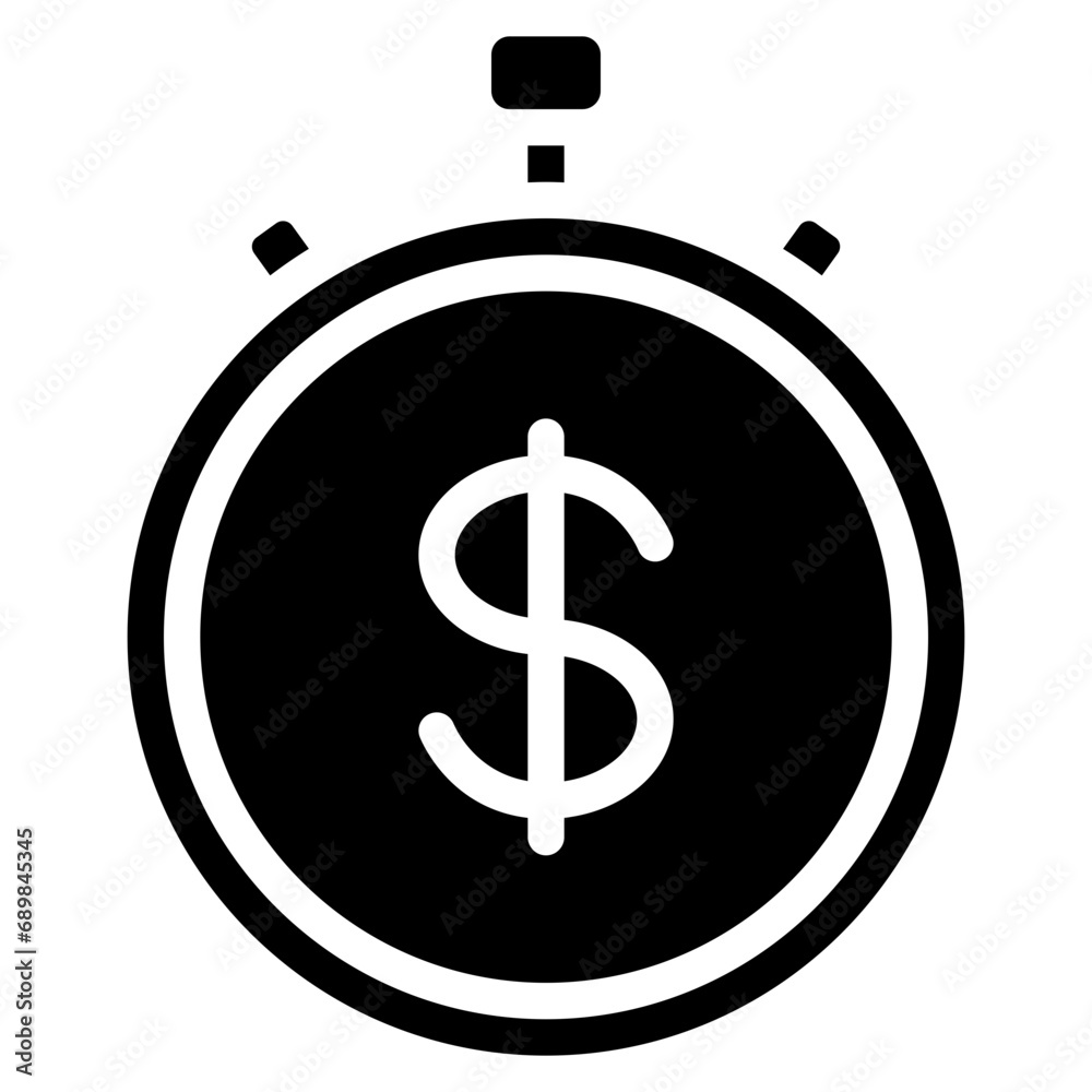 Money Stopwatch Icon Money Stopwatch Icon