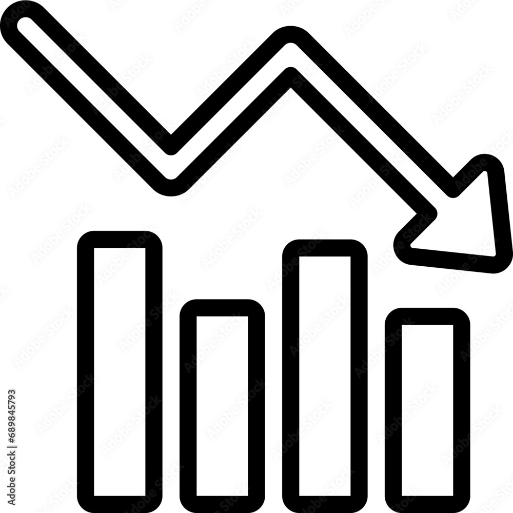 Decrease Bar Chart Icon Decrease Bar Chart Icon