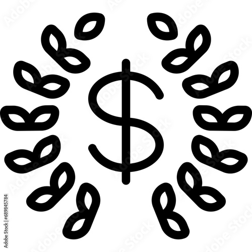 Dollar Sign With Wreath Icon