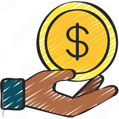 Give Dollar Coin Icon