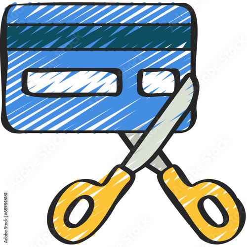 Cut Up Credit Card Icon
