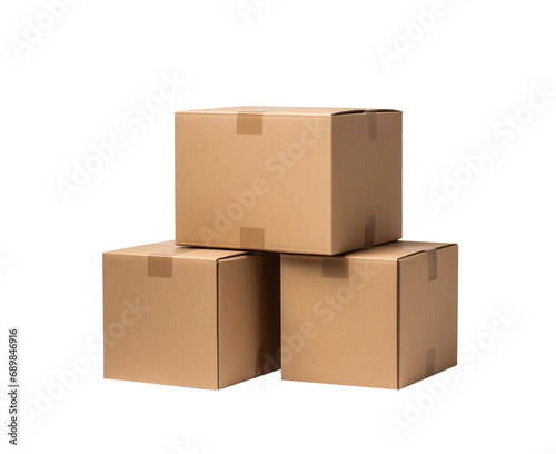 cardboard boxes isolated on a transparent background. png file © Kordiush