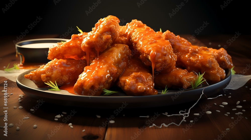 Buffalo Chicken Wings Isolated - Generative AI Buffalo Chicken Wings Isolated - Generative AI