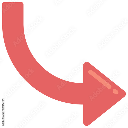 Curving Right Arrow Icon