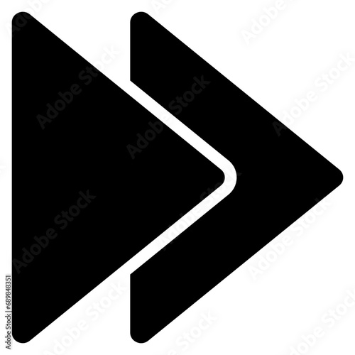 Overlapping Right Arrows Icon