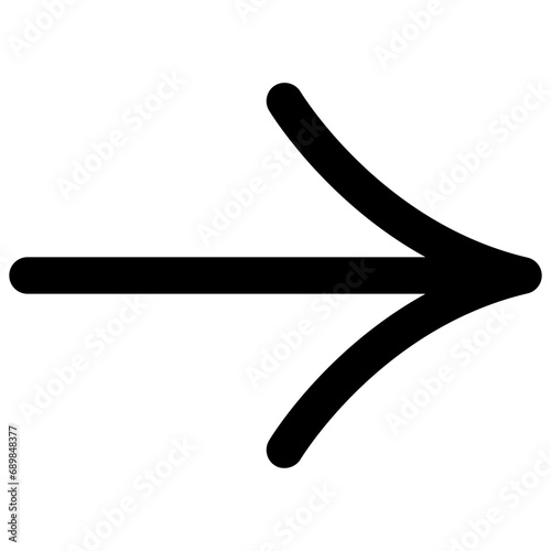 Thin Curved Right Arrow Icon
