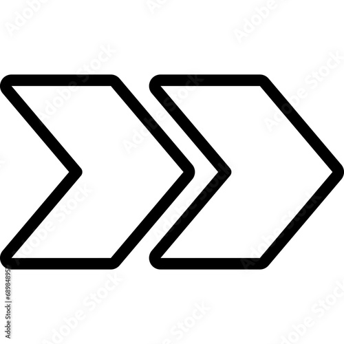 Two Split Sharp Arrows Icon
