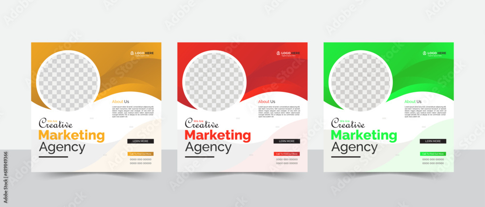 Modern promotion square banner. Set of Editable minimal square banner template. Suitable for social media post and web ads Modern promotion square banner. Set of Editable minimal square banner template. Suitable for social media post and web ads