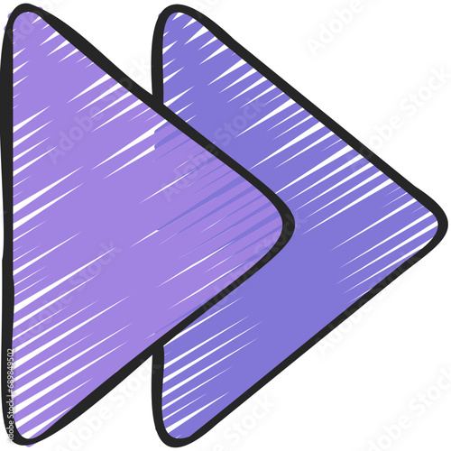 Overlapping Right Arrows Icon