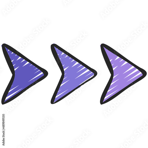 Three Pointy Arrows Icon