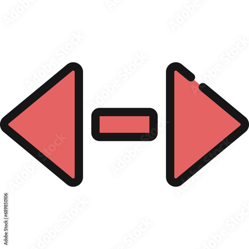 Two Arrows With Line Icon