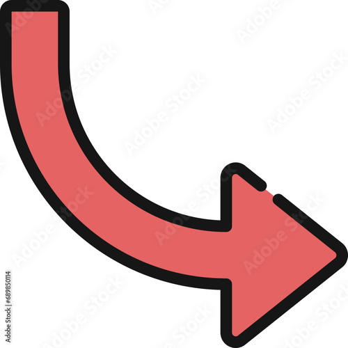 Curving Right Arrow Icon