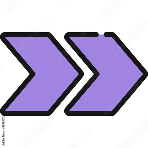 Two Split Sharp Arrows Icon