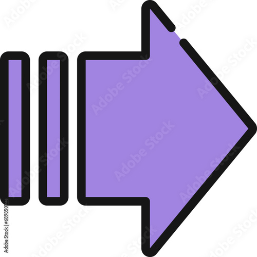 Thick Dashed Line Arrow Icon