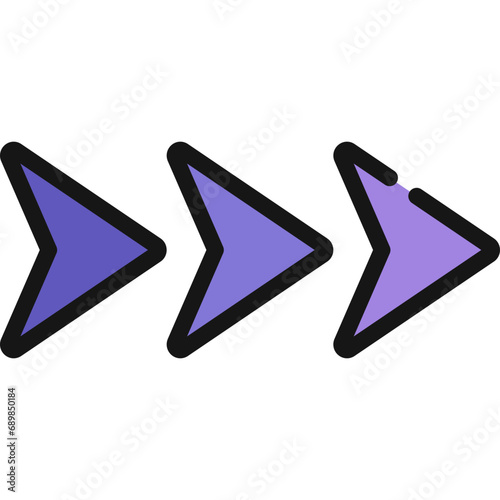 Three Pointy Arrows Icon