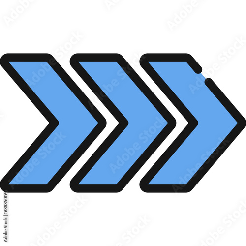 Three Split Sharp Arrows Icon