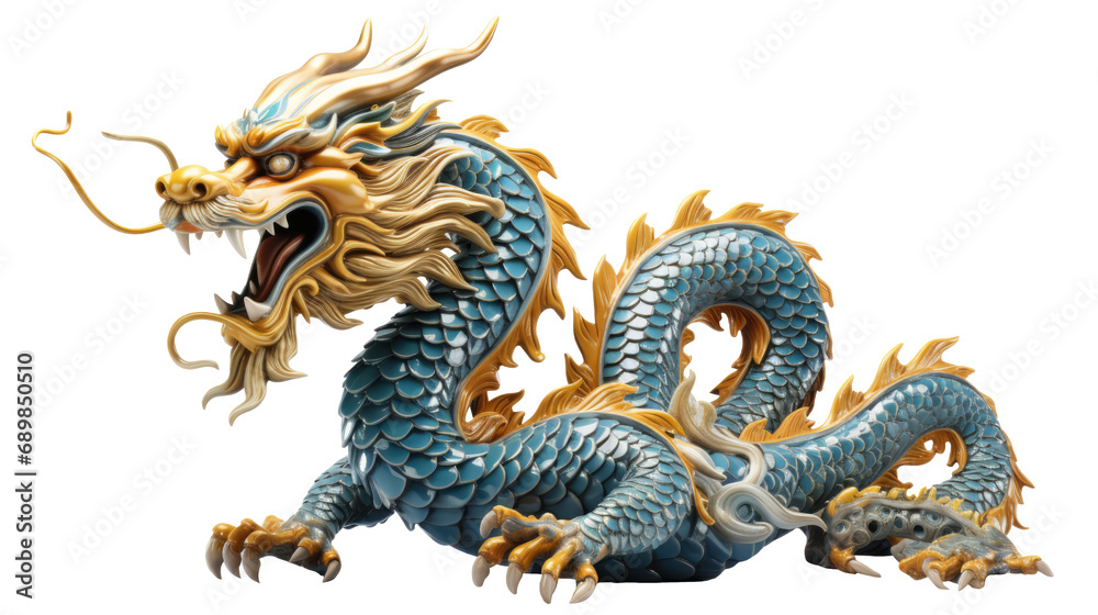Fototapeta premium Chinese dragon symbolizes power and good luck icon isolated on transparent