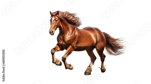 Red horse run gallop isolated on transparent background