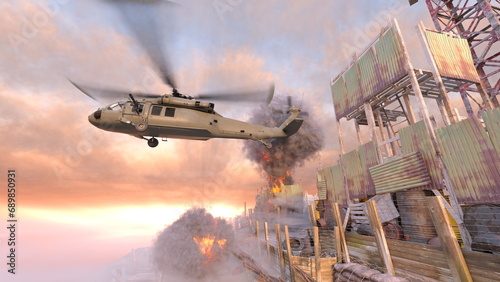 ヘリコプター 3DCG レンダリング