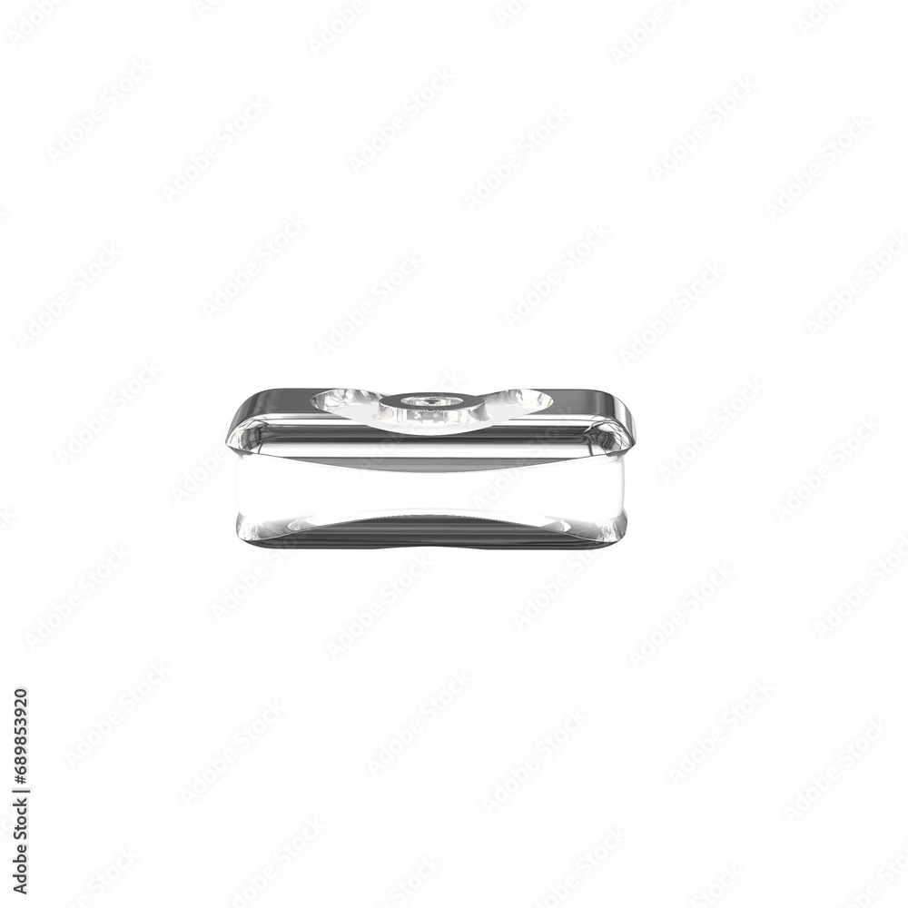 White symbol with thick silver straps White symbol with thick silver straps