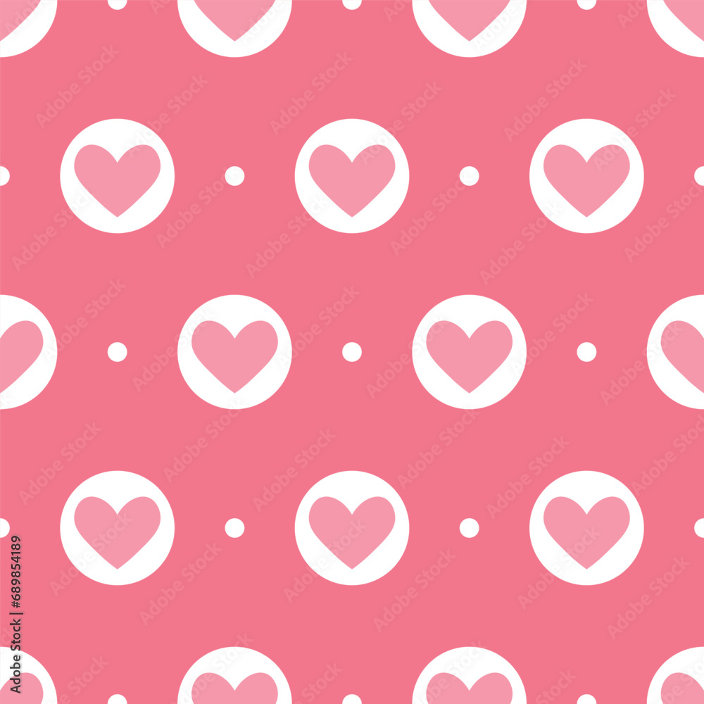 Many hearts on pink background. Seamless pattern for design