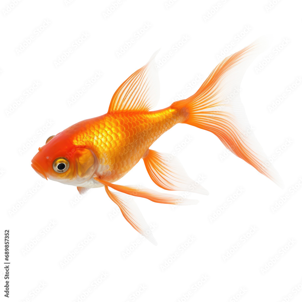 Gold Fish Isolated on transparent Background