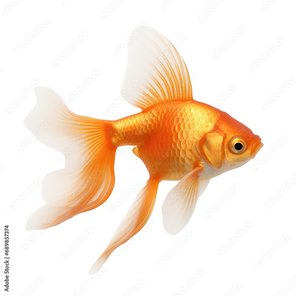 Gold Fish Isolated on transparent Background