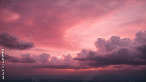 Rosy-Pink Tinged Night Sky. Ethereal Clouds Painting a Mystic and Subtly Menacing Atmosphere.