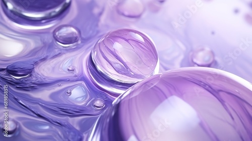 Lavender Marble with Violet Glass Horizontal Background. Abstract stone texture backdrop with water drops. Bright natural material Surface. AI Generated Photorealistic Illustration.