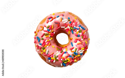 simple donut, white and transparent background, top view