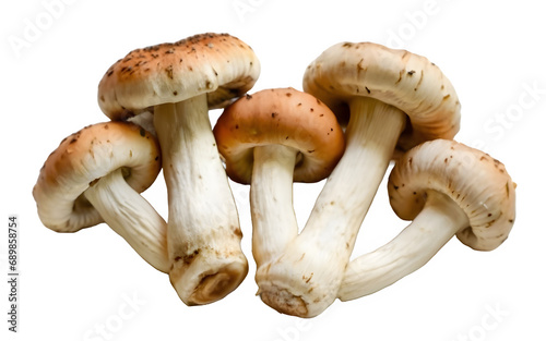 Close up of Mushrooms, white and transparent background