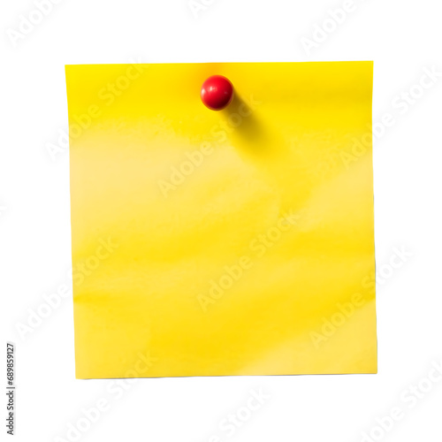 Yellow sticky note, isolated, transparent and white background