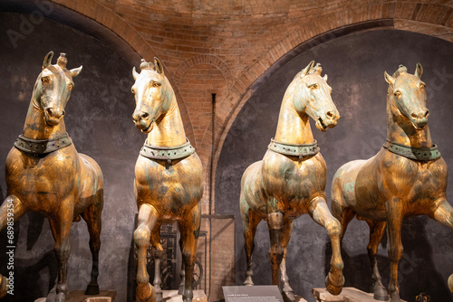 The Horses of Saint Mark in Saint Mark's Basilica in Venice, Italy