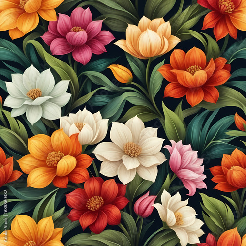 seamless pattern with flowers  floral background