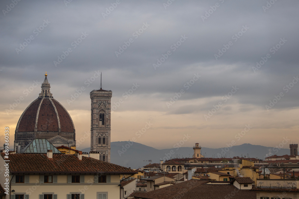 Skyline of Florence, Italy with the Cathedral of Santa Maria del Fiore